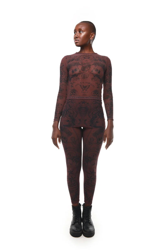 "Tattoo" Mesh Tulle Leggings