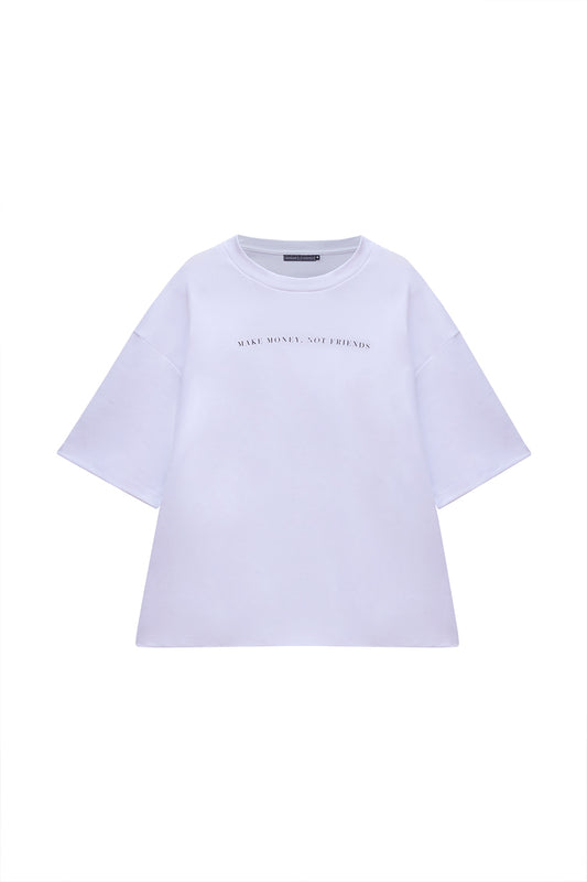 Camiseta Branca Make Money Not Friends MONOPOLY x MITTMANN