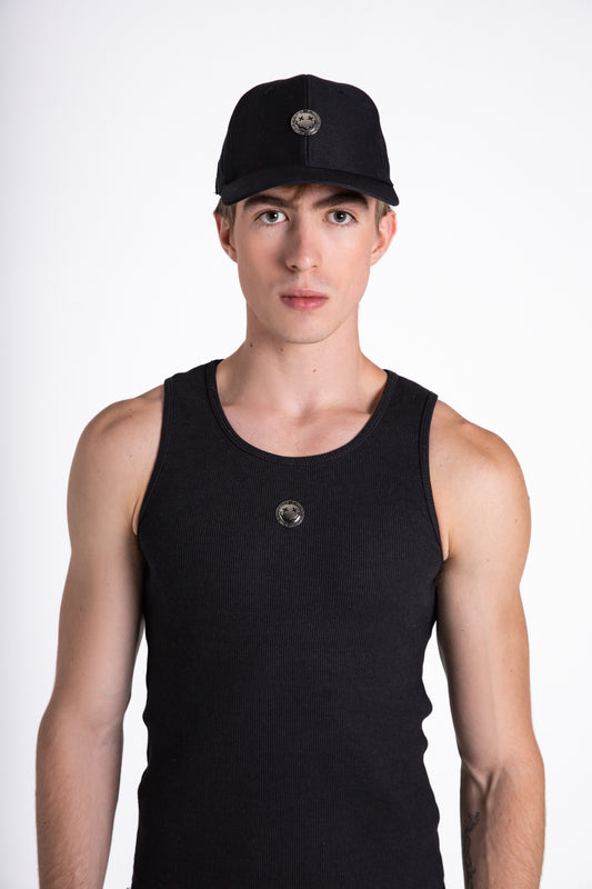 Smile Silver Logo White Tank Top