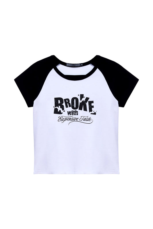 Baby Tee Preta Broke With Expensive Taste MONOPOLY x MITTMANN