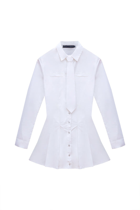 Vestido Alfaiataria Branco com Gravata MONOPOLY x MITTMANN