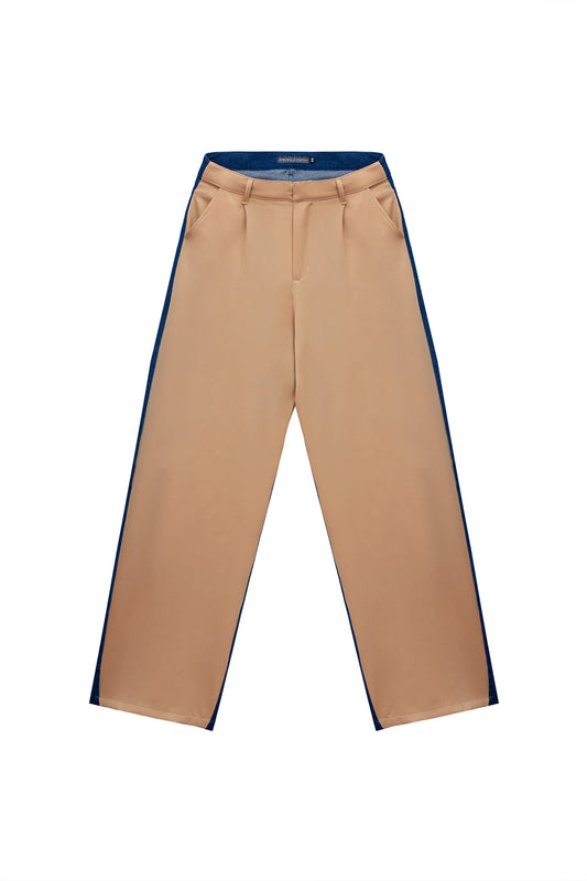 Calça Alfaiataria Bege e Jeans MONOPOLY x MITTMANN