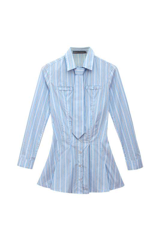 Vestido Alfaiataria Azul com Gravata MONOPOLY x MITTMANN