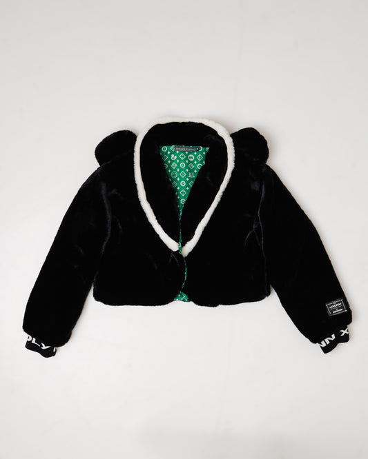 Jaqueta Cropped Ursinho MONOPOLY X MITTMANN (Preta)