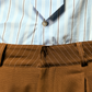 Calça Alfaiataria Cós Listrado Marrom MONOPOLY x MITTMANN