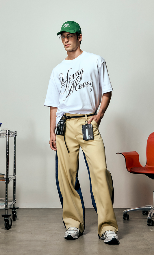 Calça Alfaiataria Bege e Jeans MONOPOLY x MITTMANN