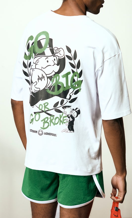 Camiseta Branca Make Money Not Friends MONOPOLY x MITTMANN