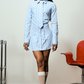 Vestido Alfaiataria Azul com Gravata MONOPOLY x MITTMANN