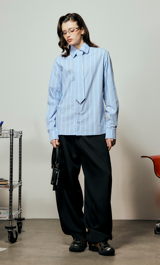 Camisa Alfaiataria Azul com Gravata MONOPOLY x MITTMANN