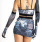 Luva Tule Mesh Blue Jeans