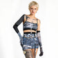 Blue Jeans Mesh Tulle Mini Skirt