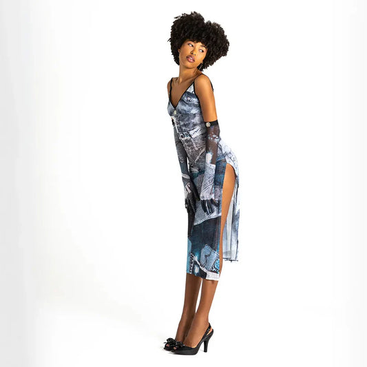 Blue Jeans Mesh Tulle Dress